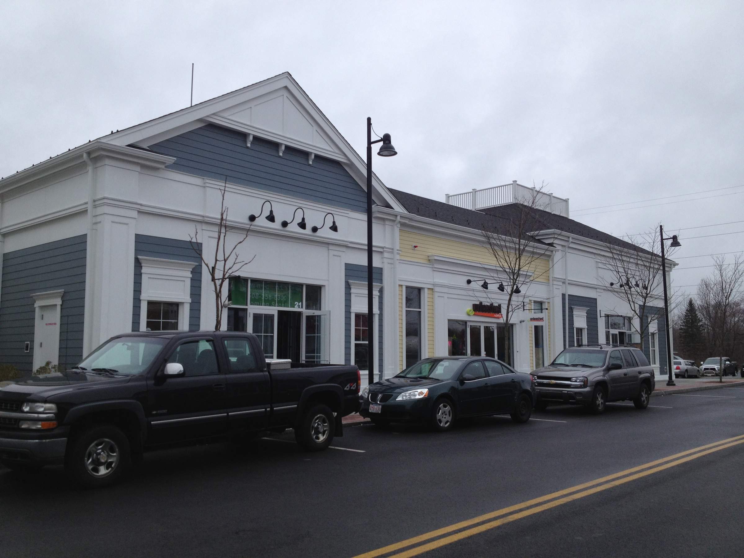 Commercial Gutter System at Wayland Town Center by Gutter Pro Enterprises