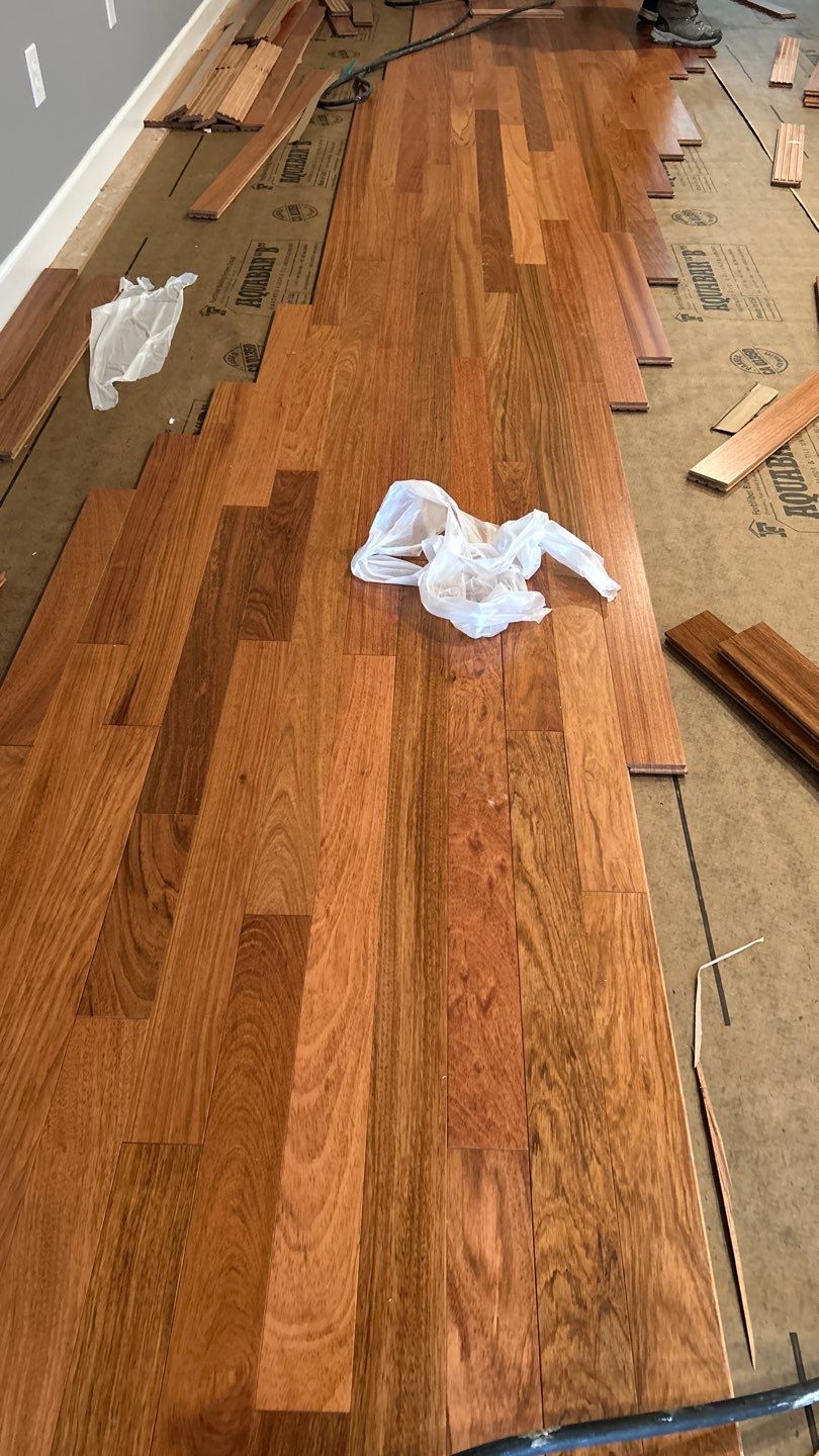 Work-in-progress wood floors for remodel by Footprints Floors of Nashville
