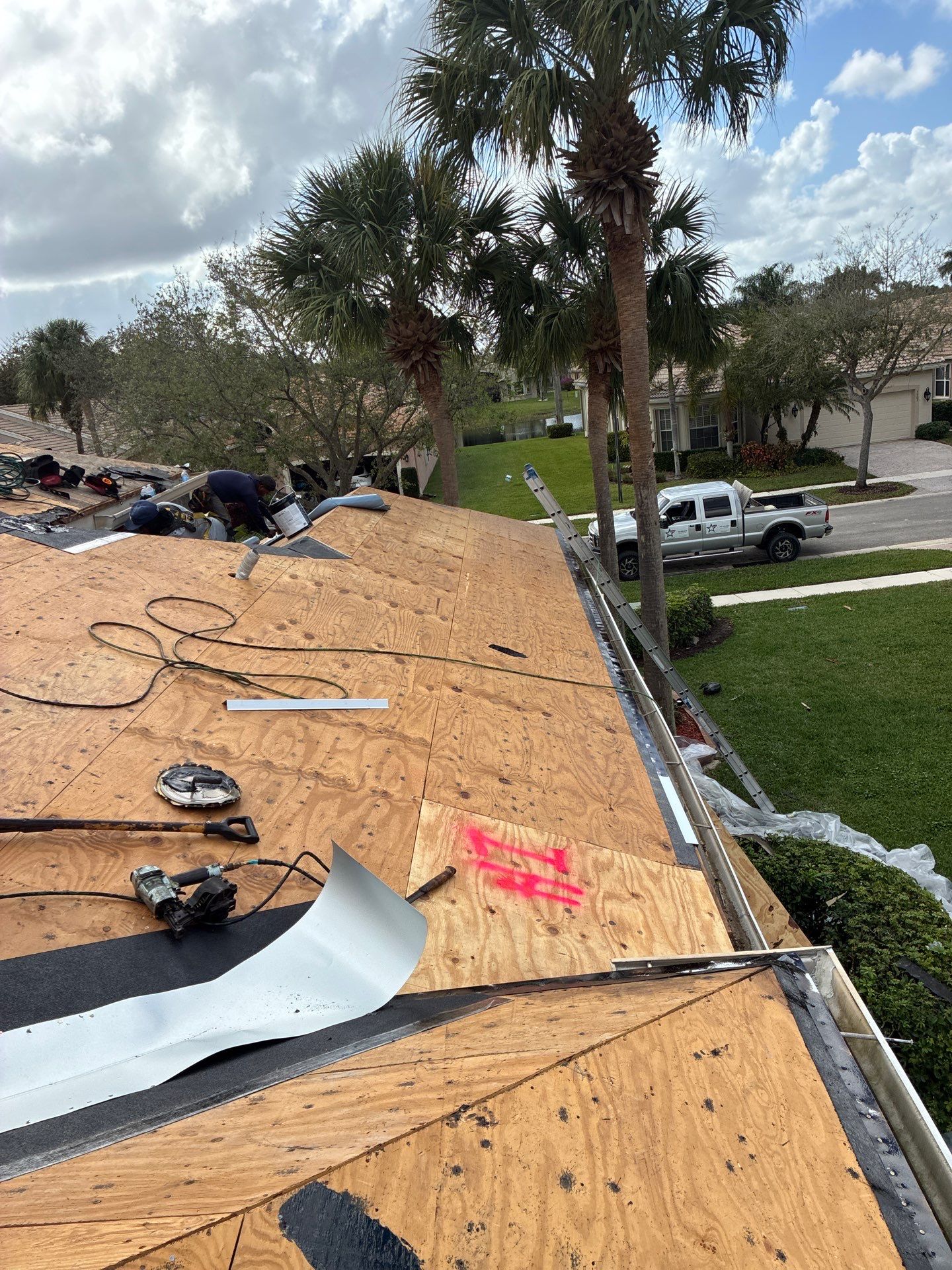 Full Concrete S-Tile Roof Replacement and Deck Repair in Wellington by Aastro Roofing