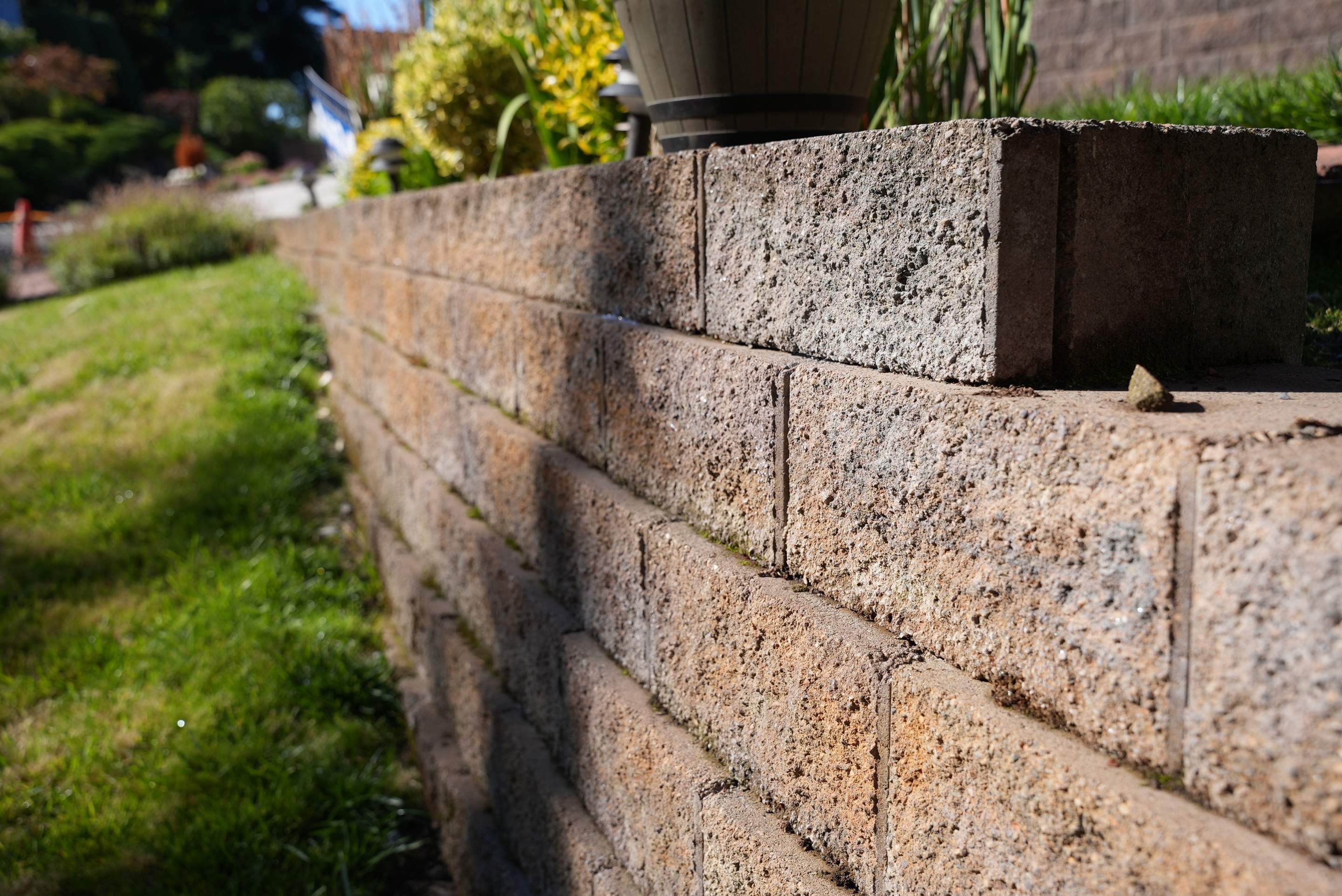 Mehta | Tiled Driveway with Sealer & Retaining Wall  by Jireh Asphalt & Concrete Inc 