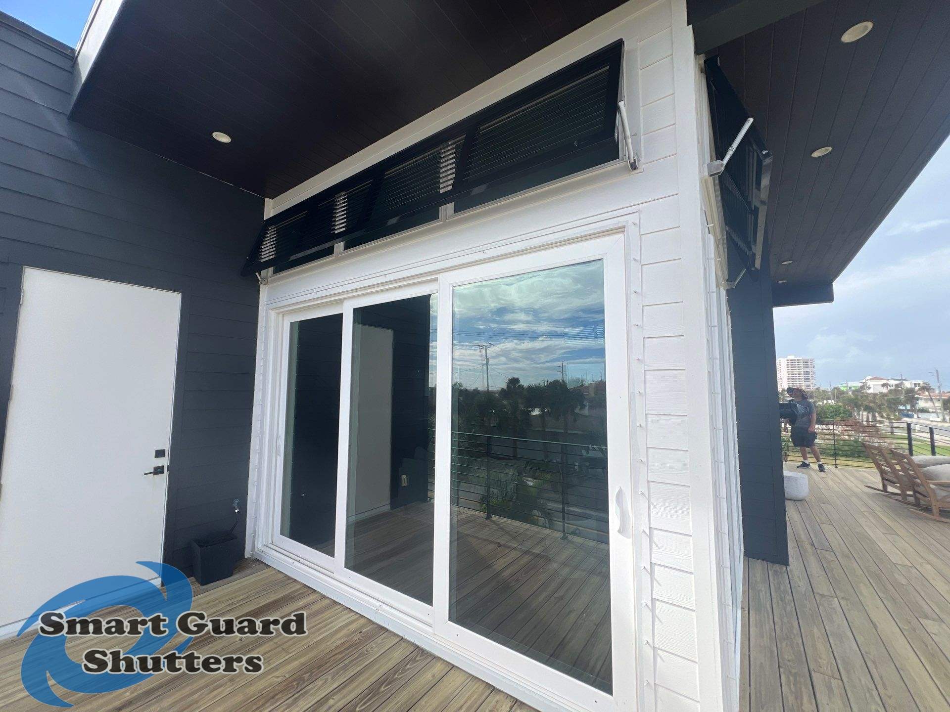  AstroGuard Hurricane Fabric & Impact Bahamas in Jet Black by Smart Guard Shutters