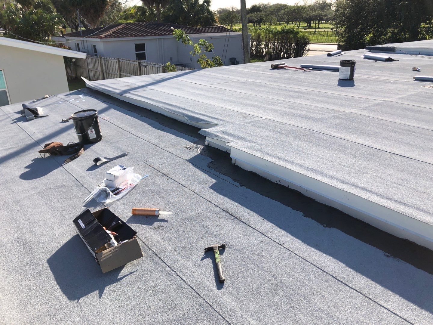 Residential Re-Roof using Polyglass Self-Adhered Flat Deck by First Due Roofing