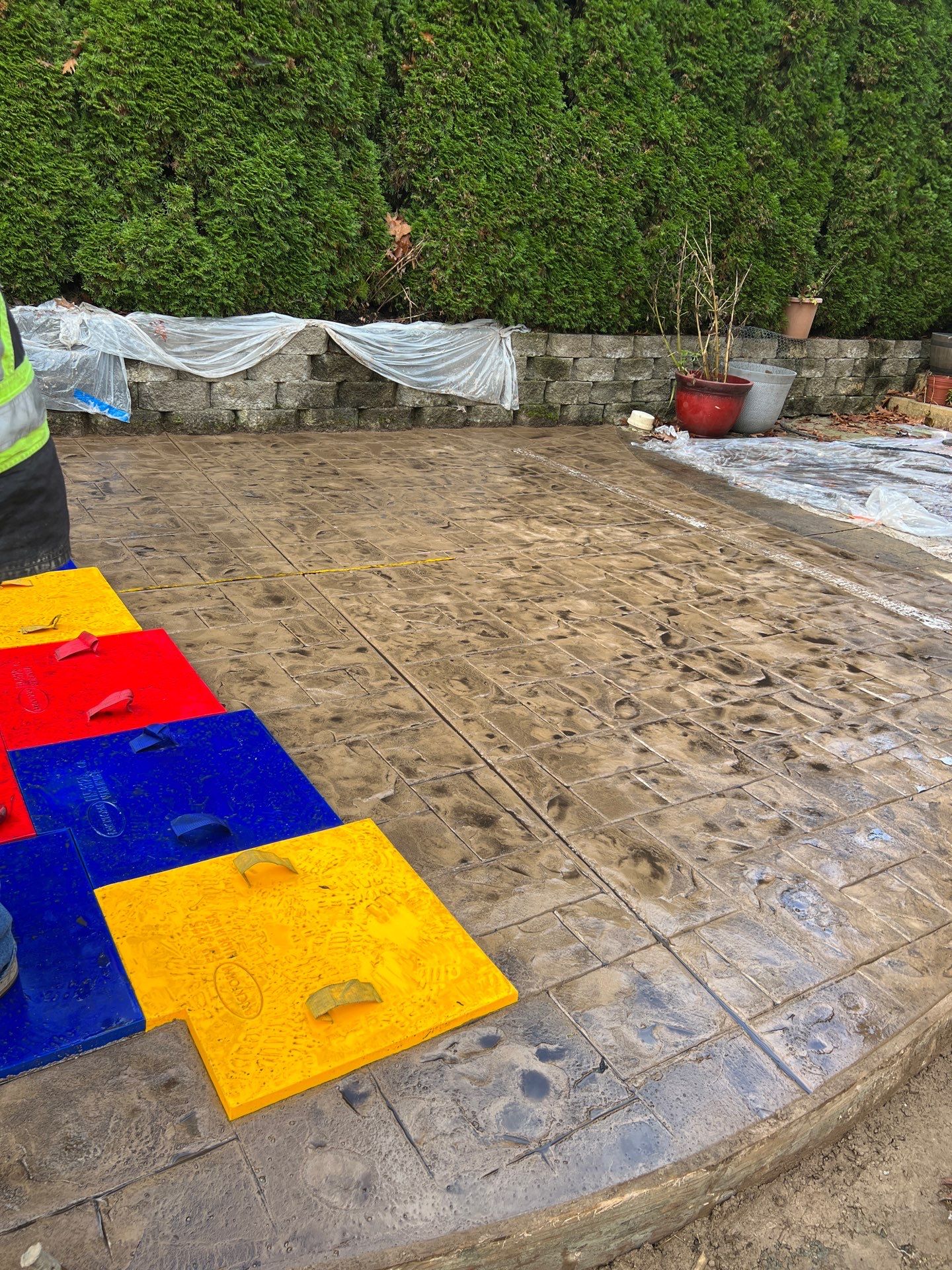 Stamped Concrete Patio  by Jireh Asphalt & Concrete Inc 