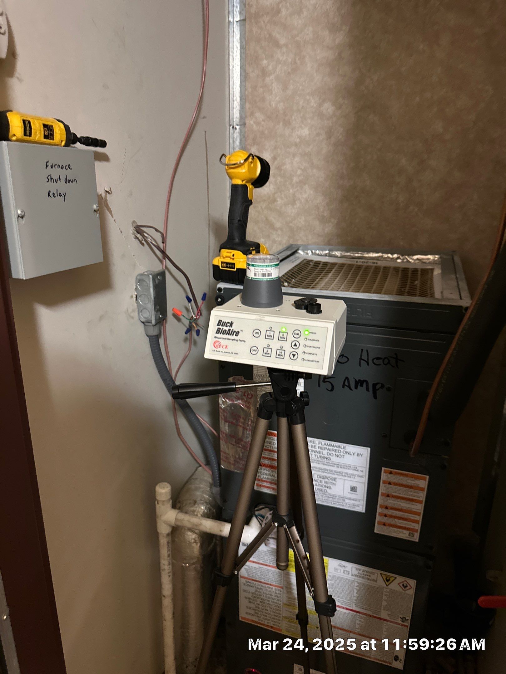 Flood Damage using IR Camera, Moisture Meter, Air Cassette samples and Tape lifts by Building performance Solutions LLC