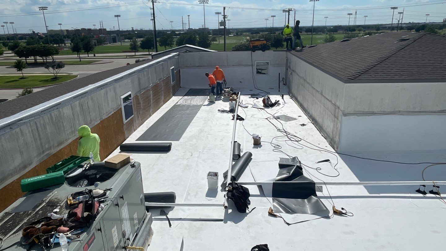 Commercial Re-Roof in Frisco. TX by Roof Experts