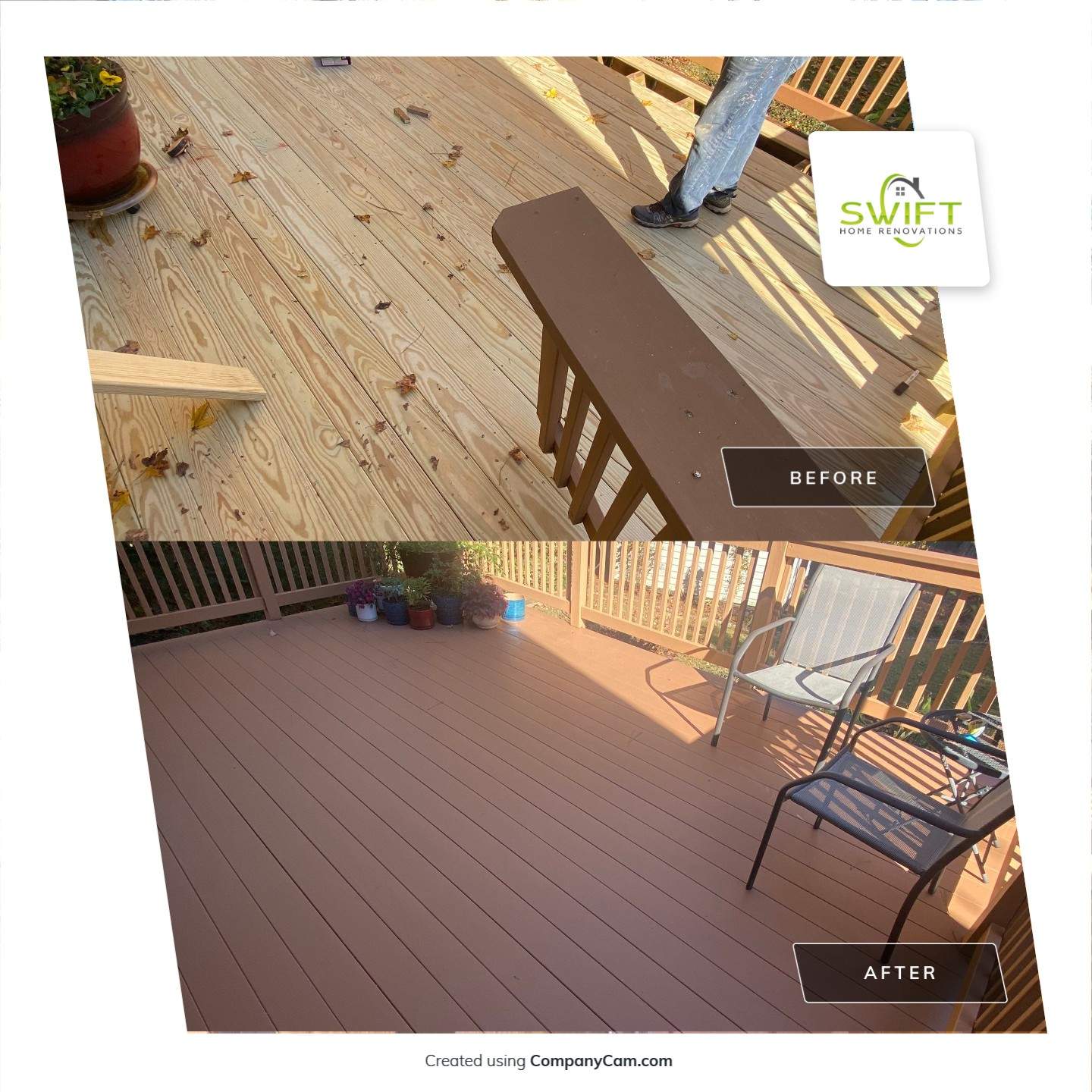 Custom Elevated Deck Construction and Refinishing in Marietta by Swift Home Renovations