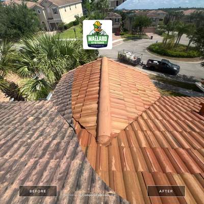 Barrel Tile Roof cleaning