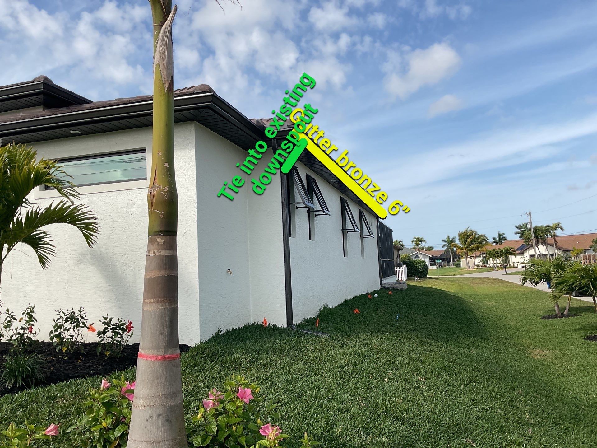 Bronze Seamless Gutters using K-Style Seamless Gutters in Cape Coral FL by Gutter Professors