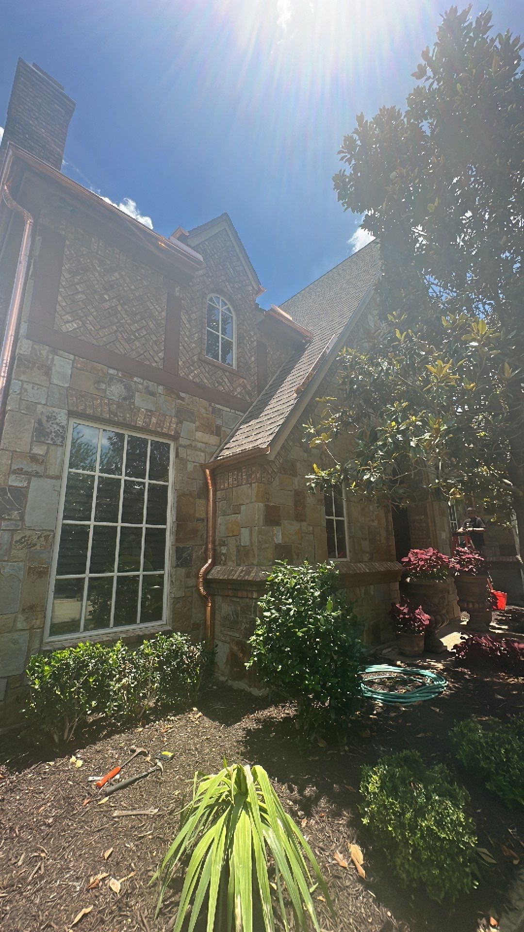 Beautiful Estate Remodel - Roof, Copper Gutters, Exterior Stain, Siding Replacement by First United Roofing & Construction