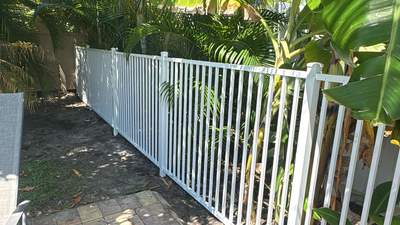 Commercial White Aluminum Pool Fence Installation in Naples