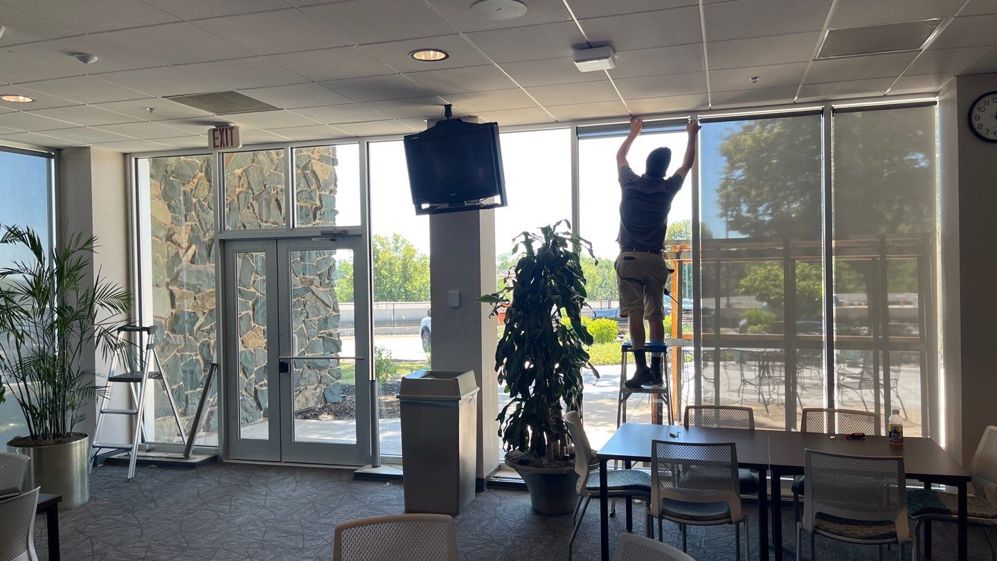 Commercial Window Coverings using Screen Shades by Custom Blinds & Design