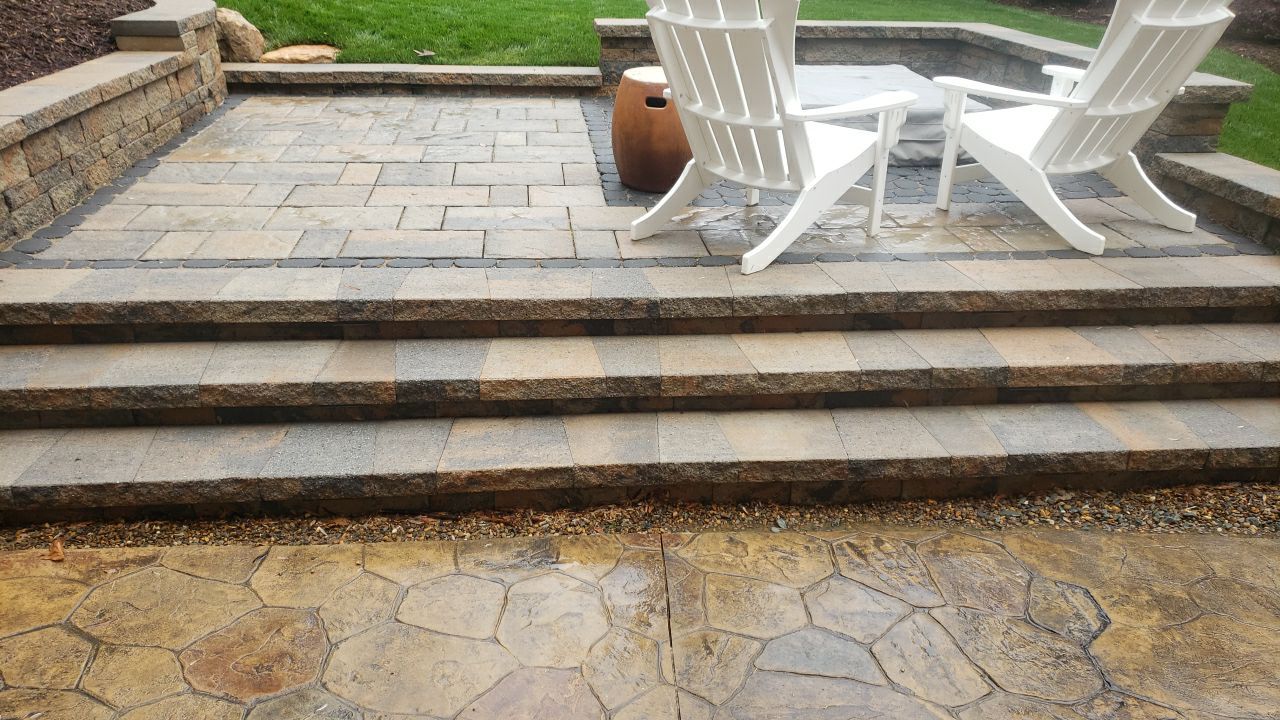 patio cleaning using cleaner by Power Wash Masters LLC
