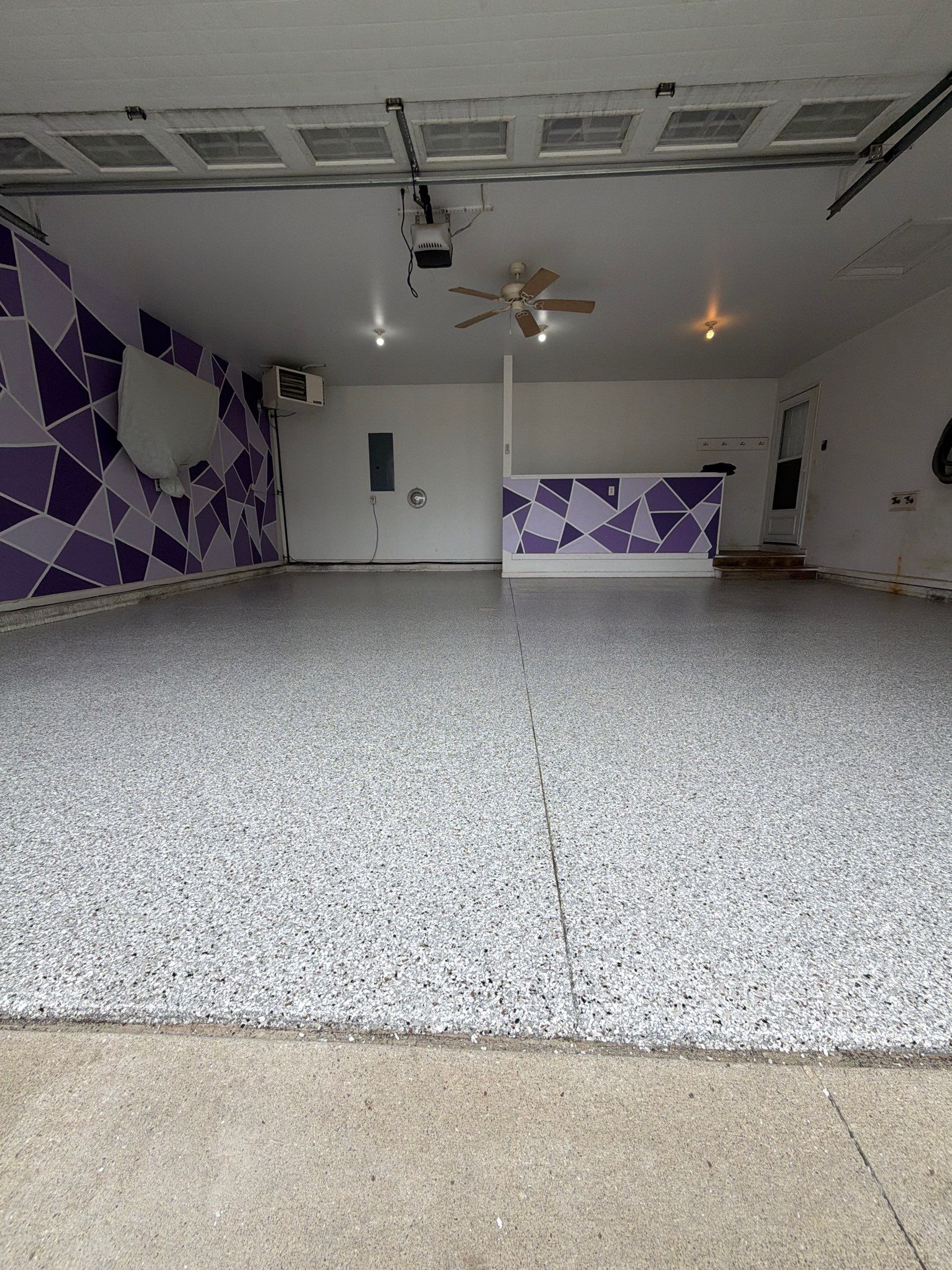 Maxwell, IA Coyote Flake Garage by Revival Concrete Coatings