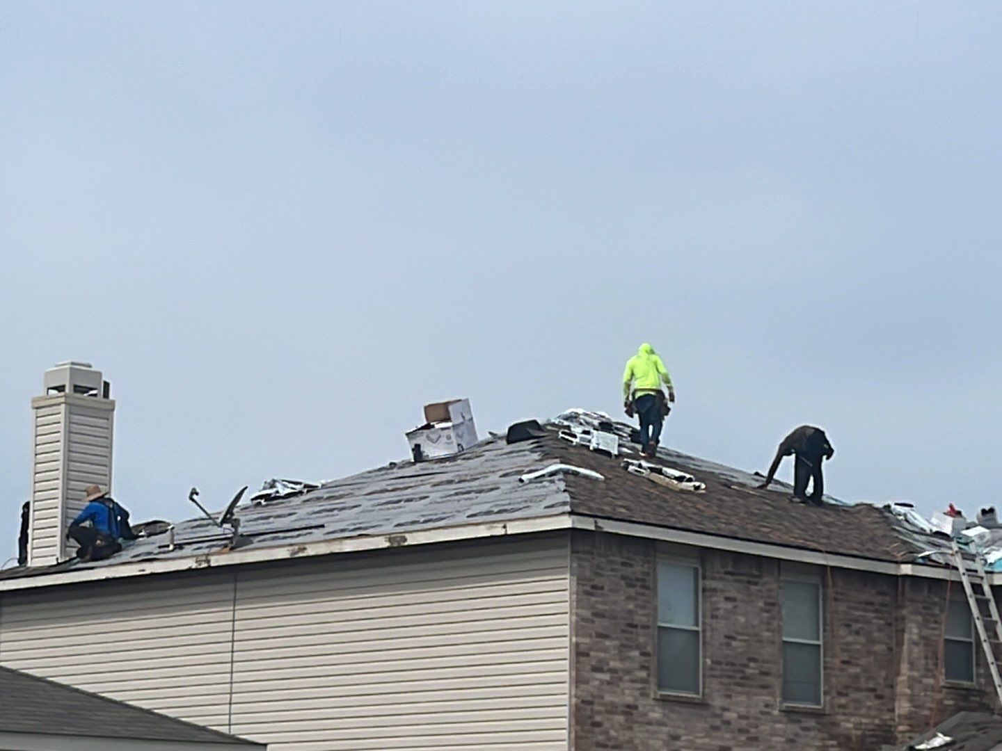 Full Roof Replacement, Chimney Rebuild and Interior Damage Replacement by First United Roofing & Construction