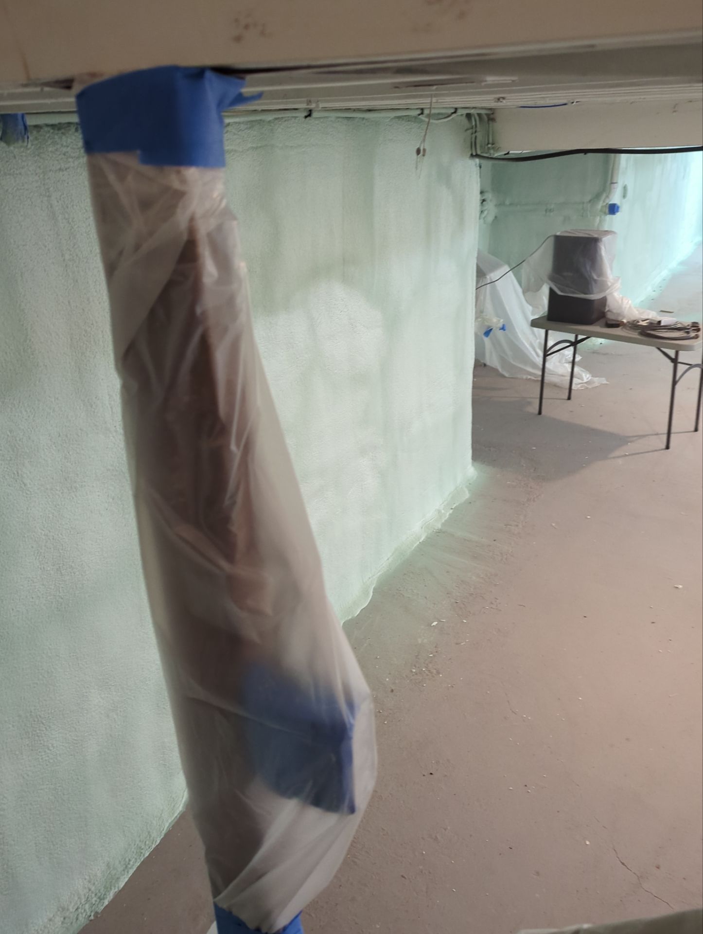 Basement Exterior Walls using Closed Cell Spray Foam by NYS Foam & Energy