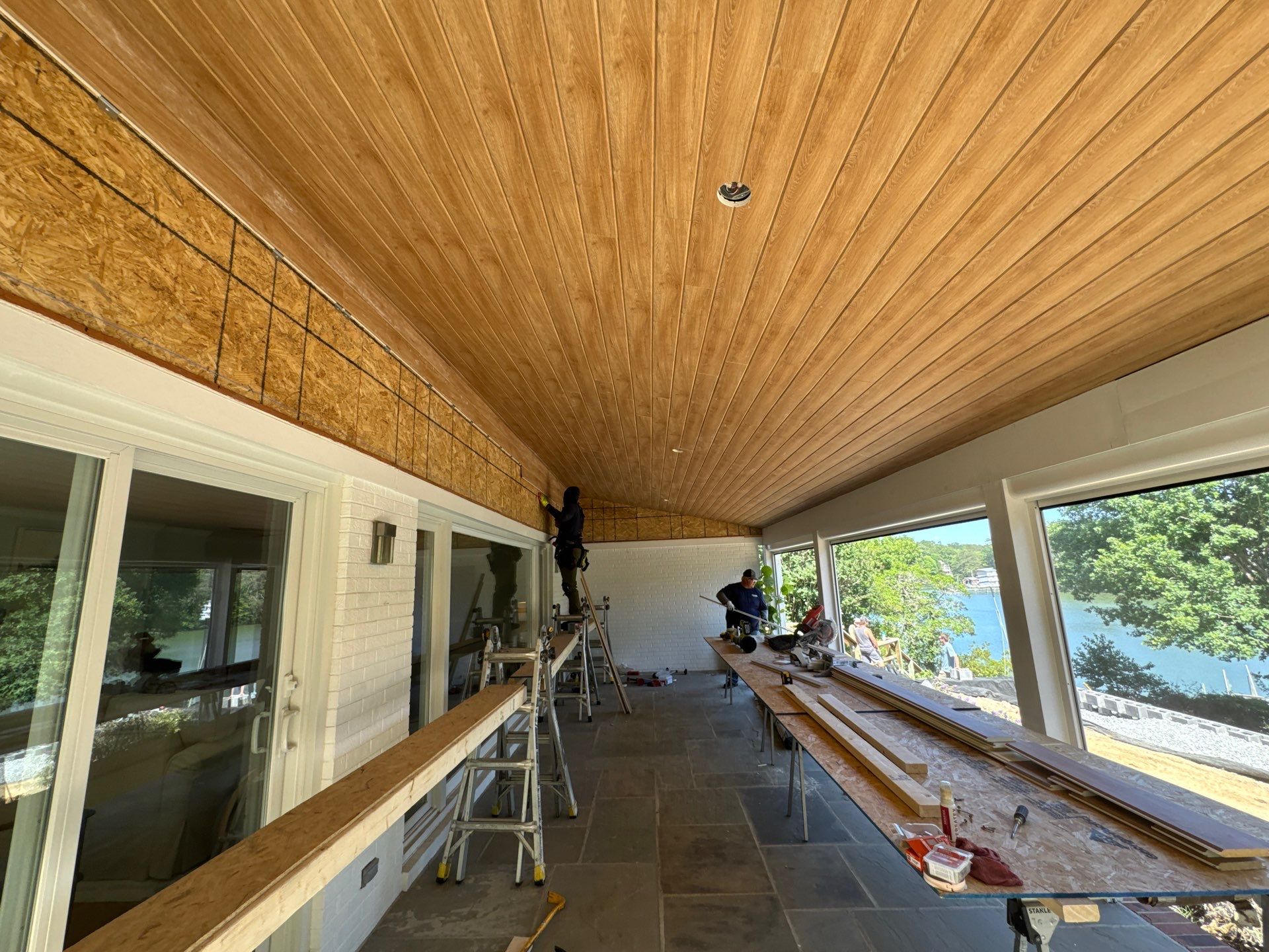 Custom Tongue and Groove Porch Ceiling in Irvington by Cade Construction