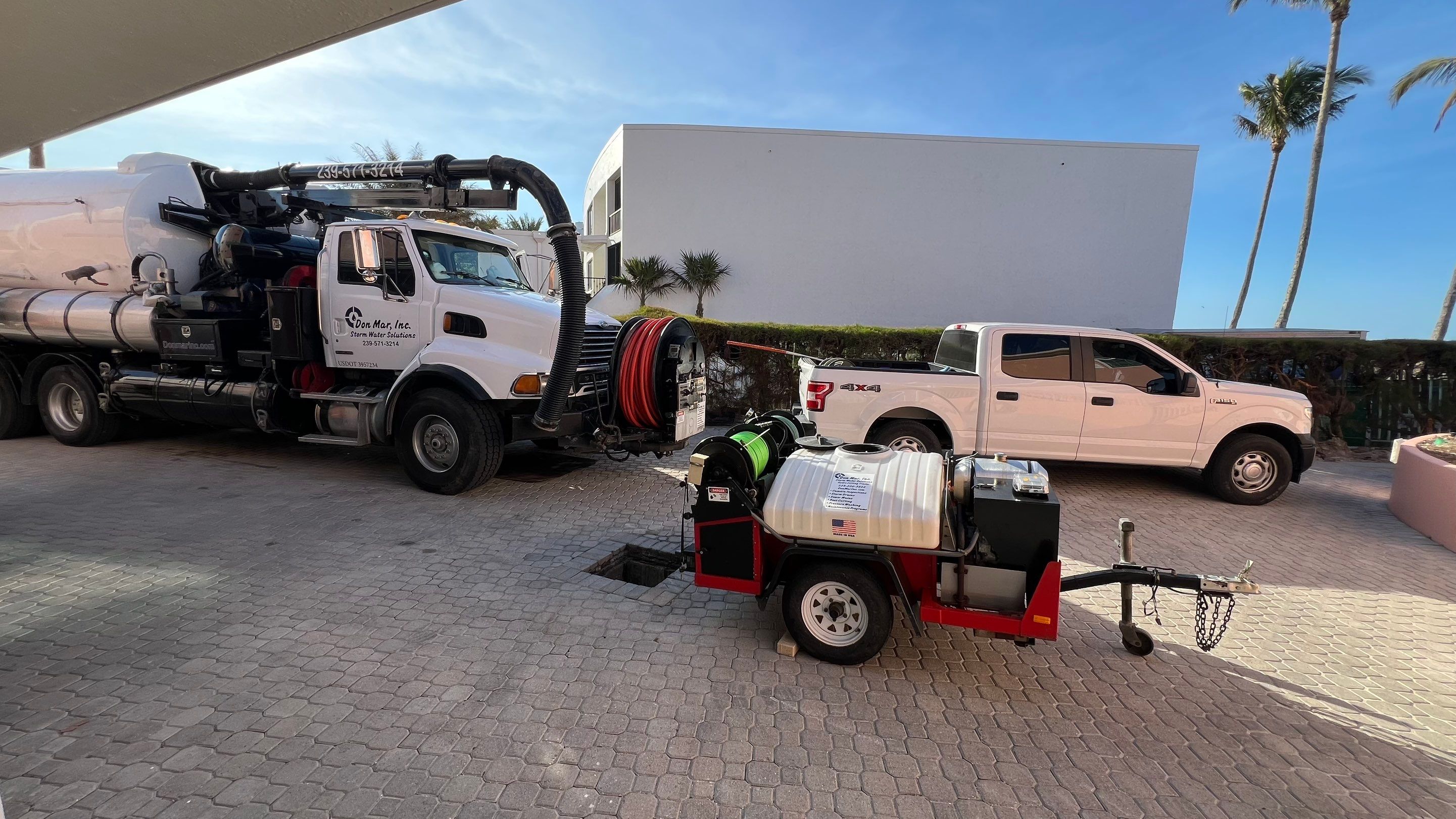Catch Basin Cleaning After Hurricane Milton Naples Condo by APS Power & Water
