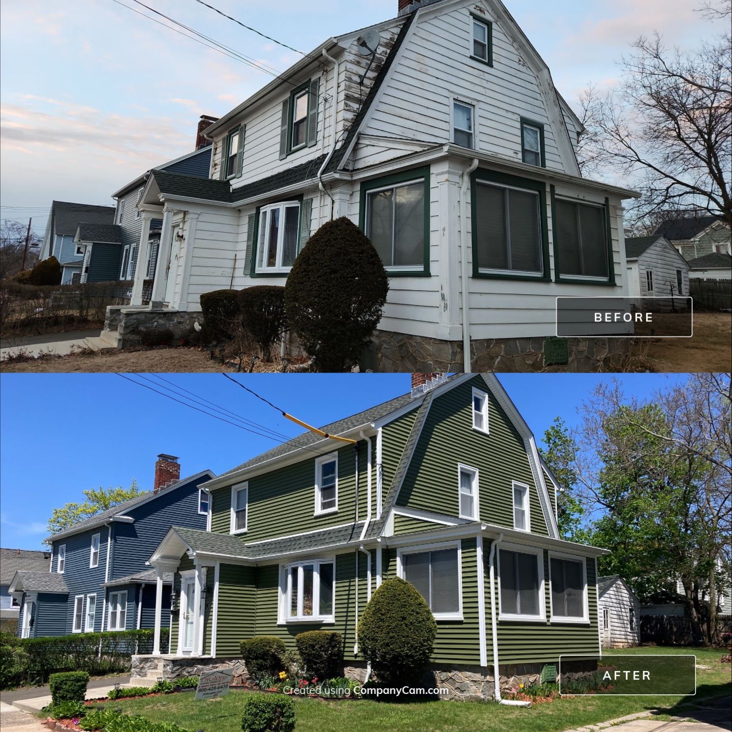 Siding revitalization with Cert Monogram D/4 x 12'6" clapboard, Olive Grove by DiGiorgi Roofing and Siding Inc