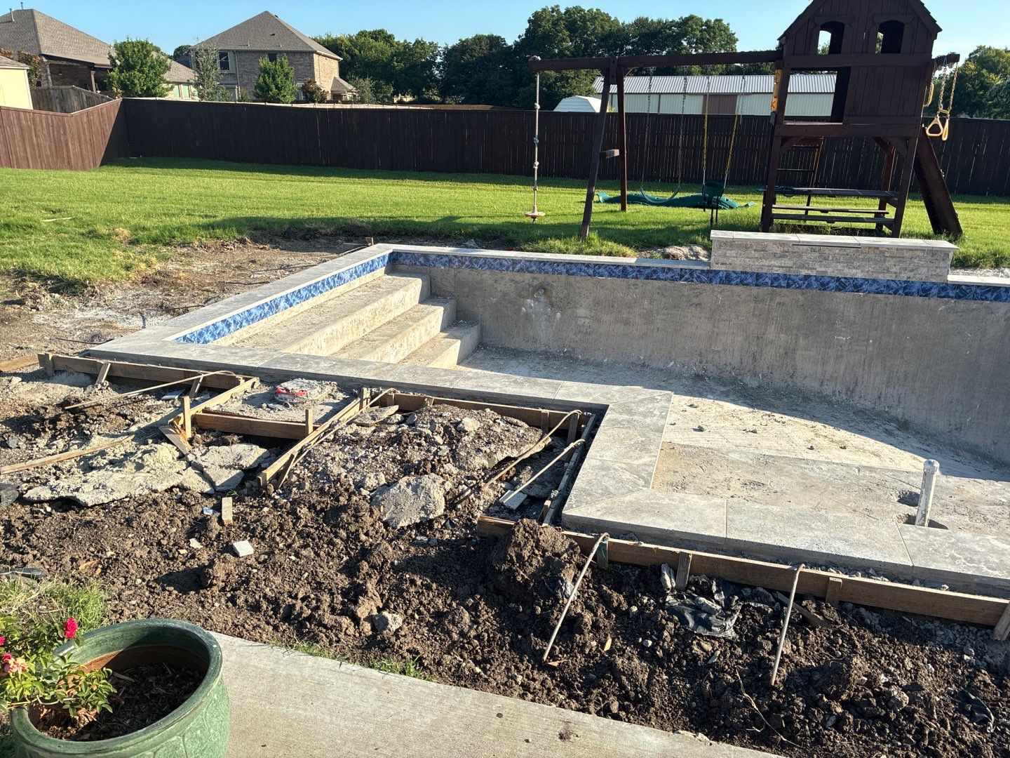 Custom In-Ground Rectangular Pool Installation in Wylie by Hobert Pools