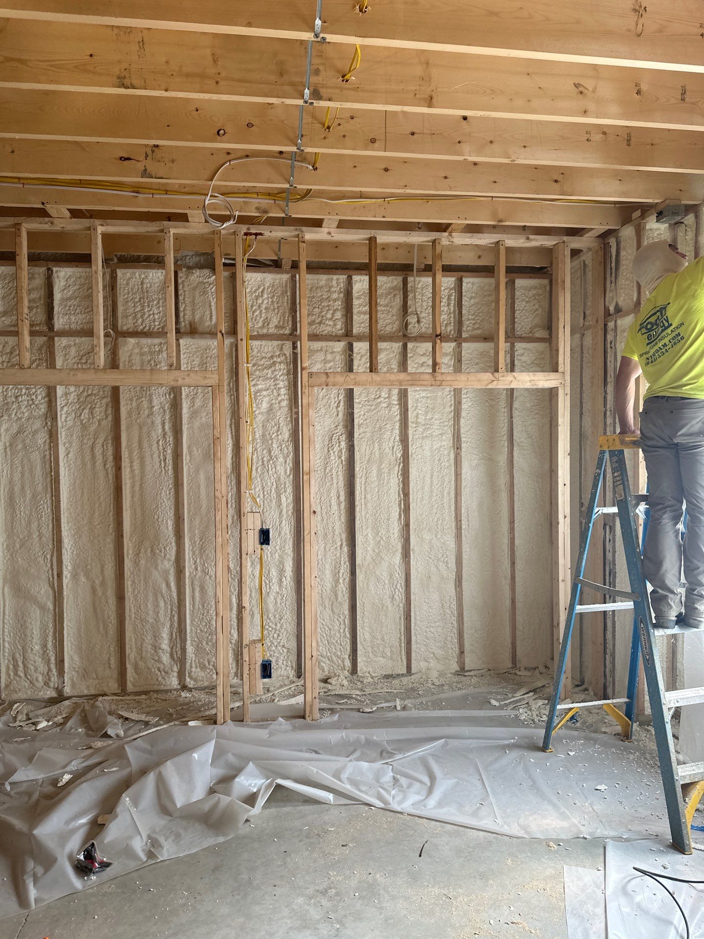 Basement Exterior Walls using Closed Cell Spray Foam by NYS Foam & Energy