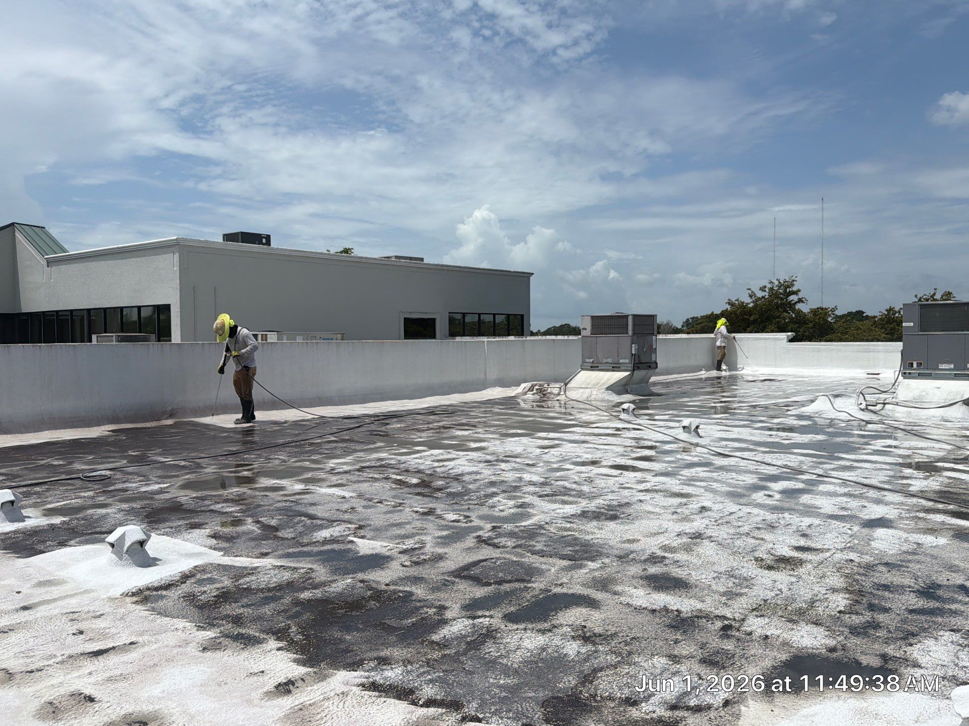Commercial Flat Roof Restoration and Elastomeric Waterproofing in Delray Beach by Roof King LLC