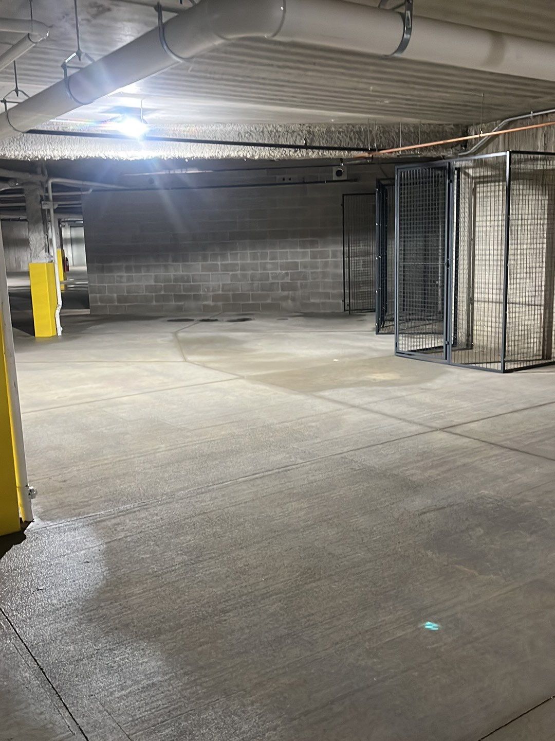 Parking garage post construction cleanup by Northern Power Washing LLC.