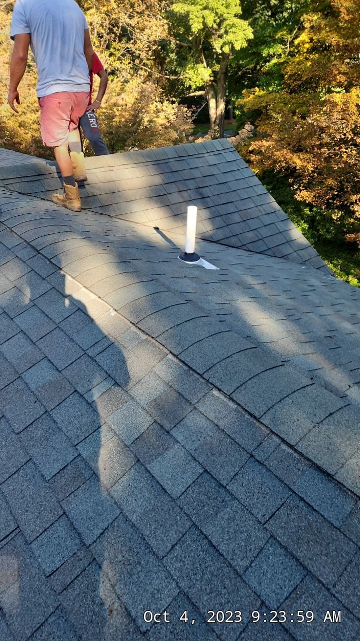 Residential Roofing Installation using Owens Corning TruDefinition Williamsburg gray by A Plus Exterior