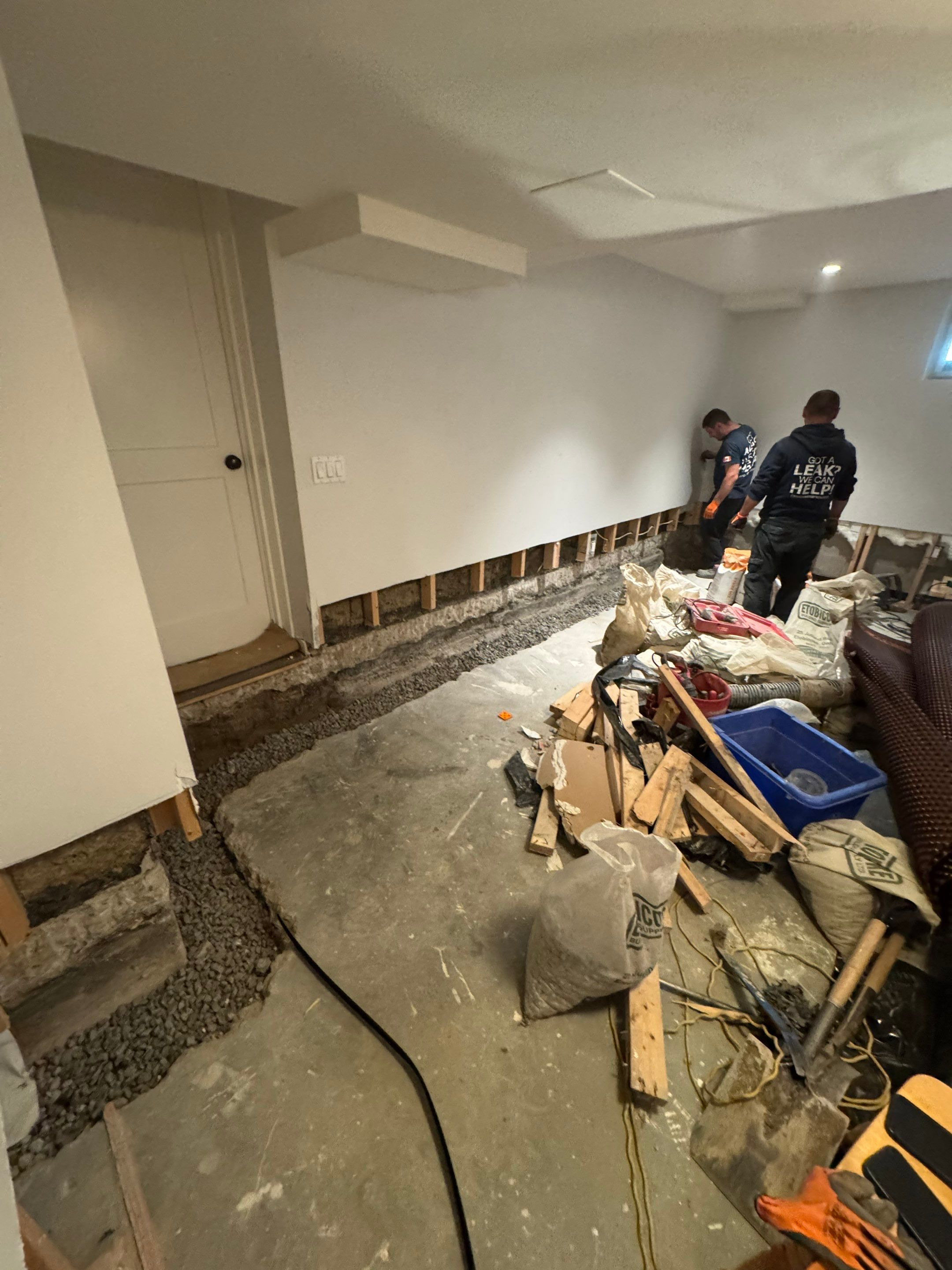 Interior basement waterproofing Project in Toronto, ON by Canada Waterproofers Inc