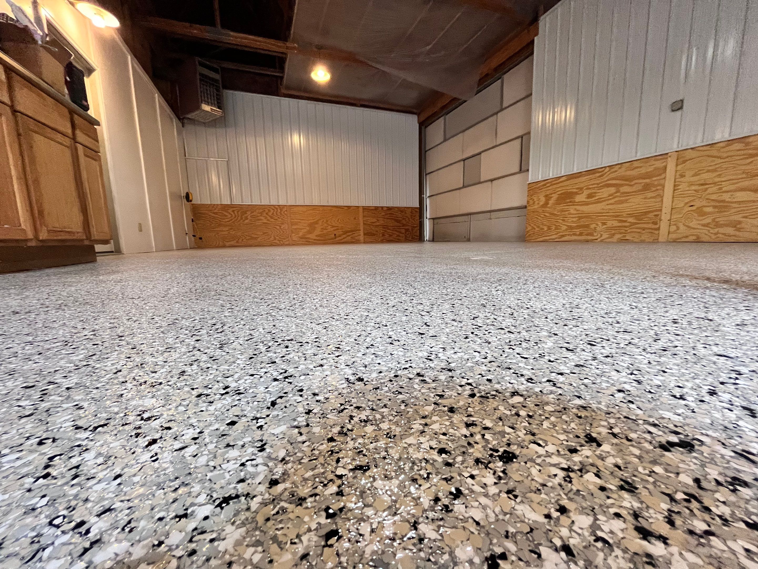 Gravel Flake Basement Floor  by Level 10 Coatings