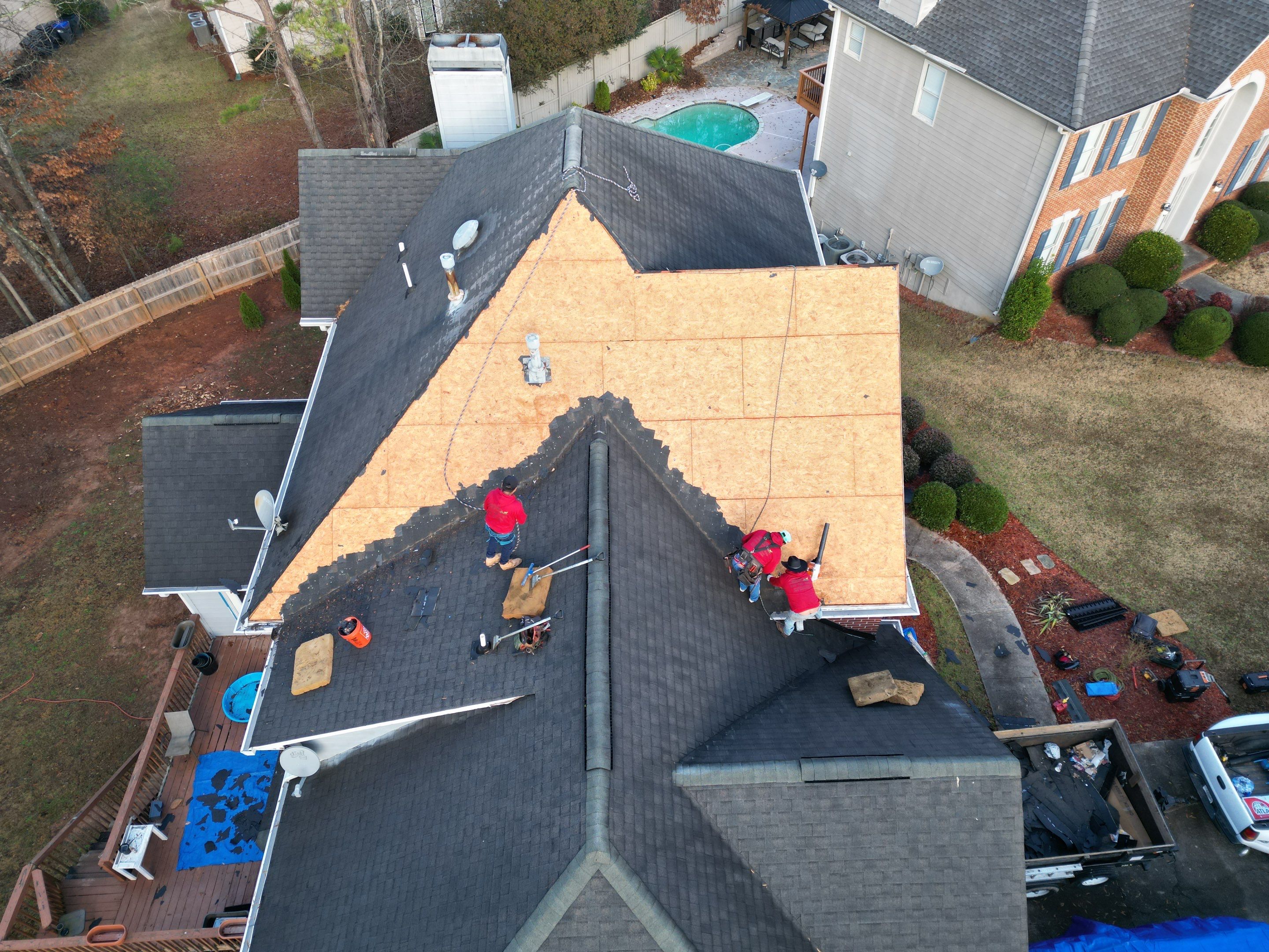 Front slope repair by Deerfield Roofing LLC