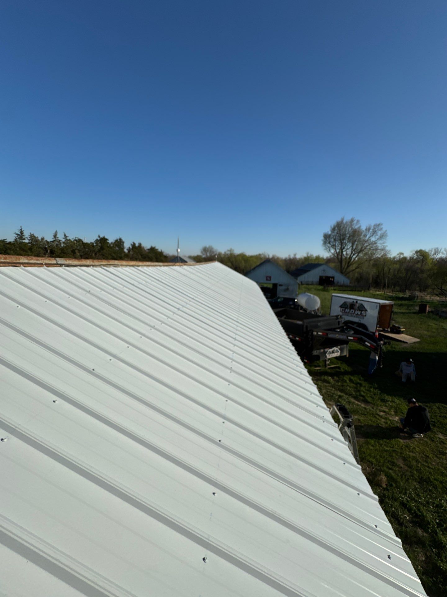 Ribbed Metal Roof Replacement on Outbuilding in Hooper, NE by Crows Roofing LLC