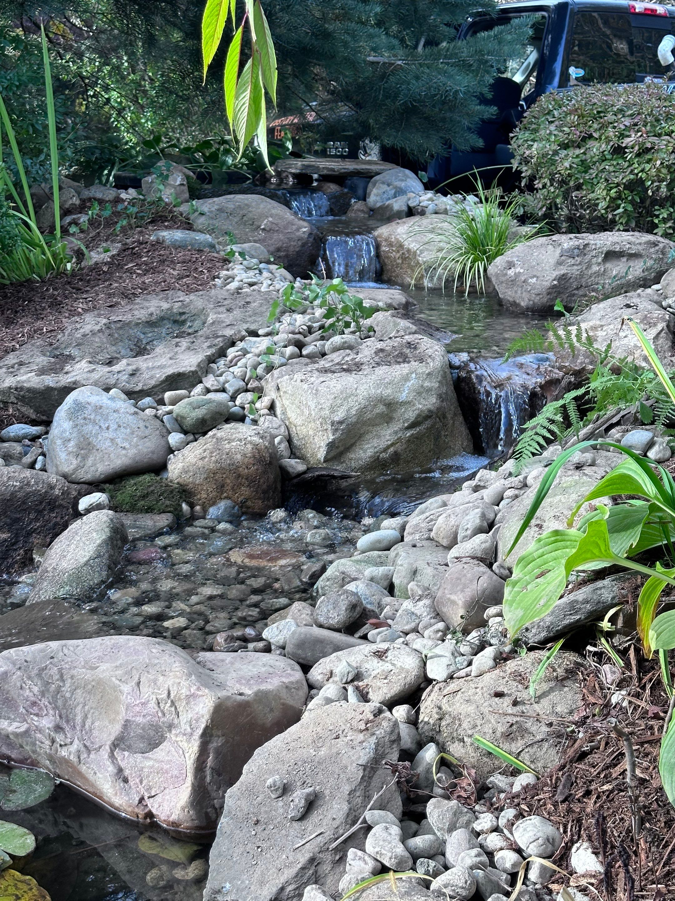 Waterfall Rebuild in Amherst by Wicked Water Gardens