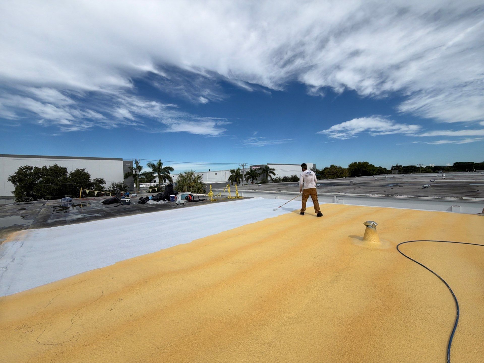 Fort Lauderdale Commercial Roof Restoration with Spray Foam and Silicone Coating by Roof King LLC