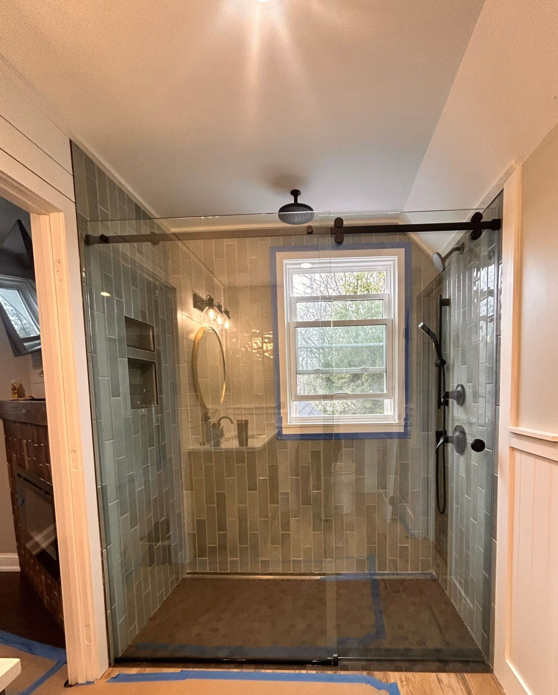 Bathroom Remodel using Tempered Shower Glass by Cheshire Glass Company