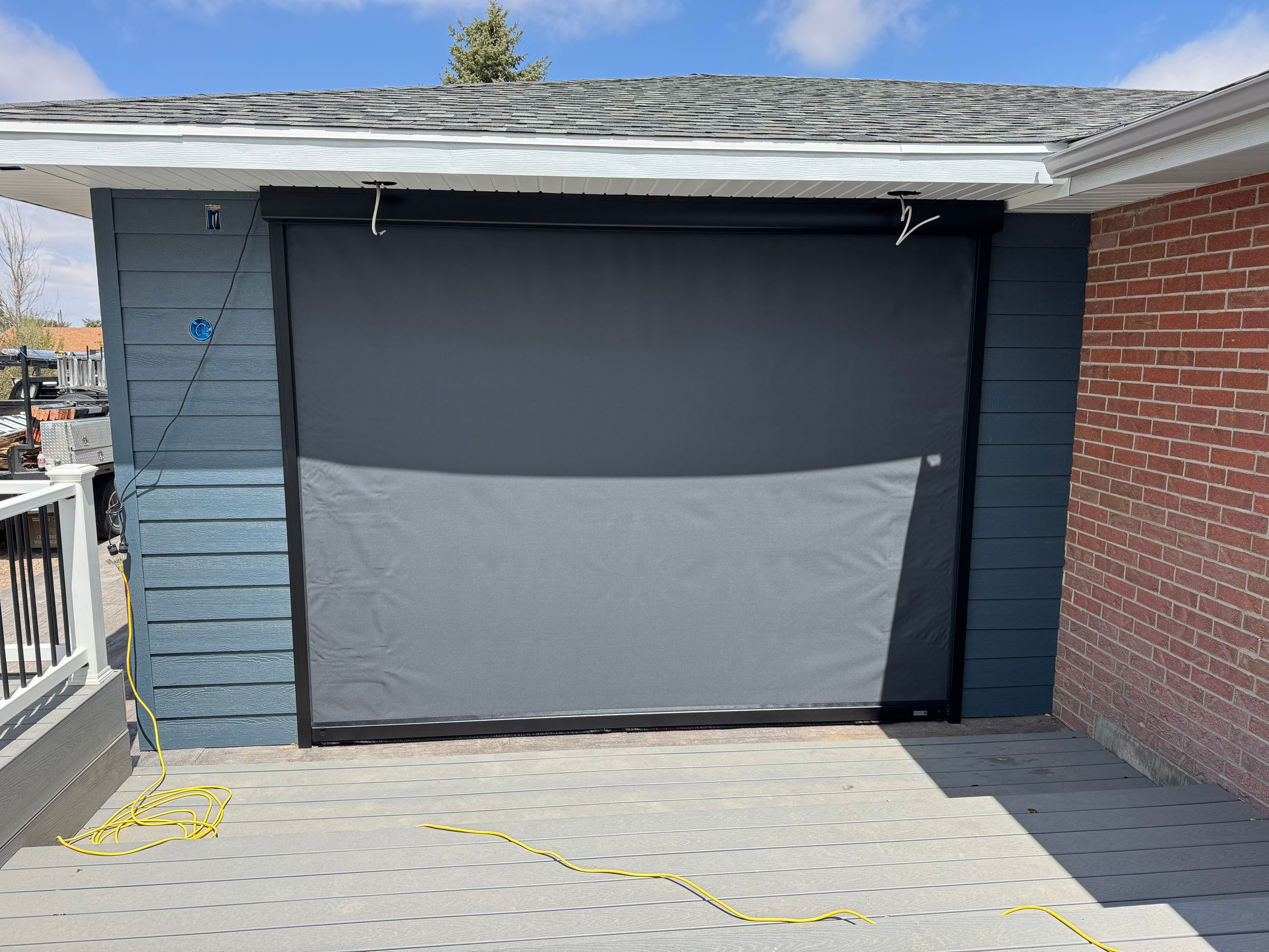Exterior All-Weather MagnaTrack Screens Installation using Progressive MagnaTrack Screens by Outdoor Solutions Colorado