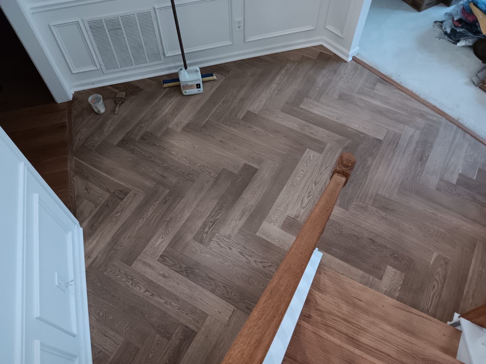 White Oak Herringbone  by Footprints Floors of East Atlanta