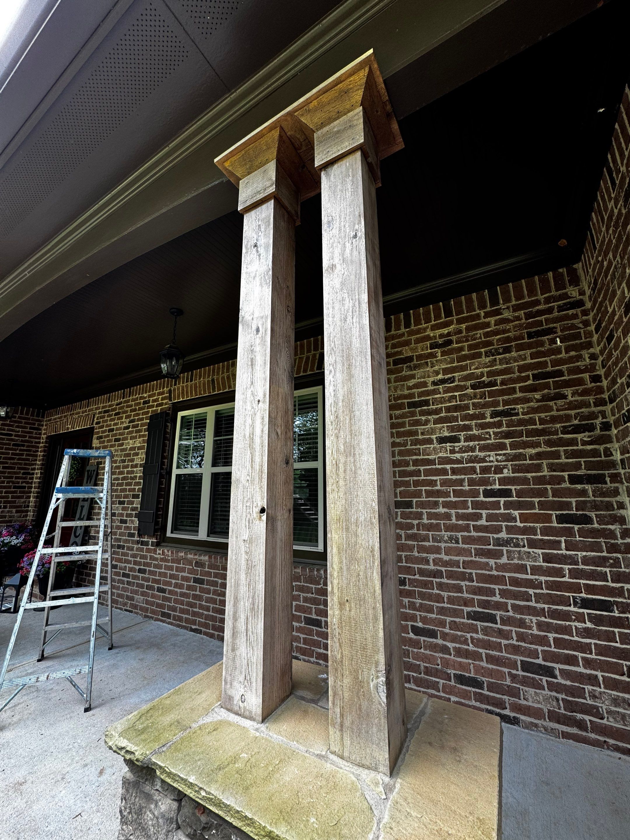 A-Frame Accents & Posts: Staining Project by PGP Surface Solutions, LLC