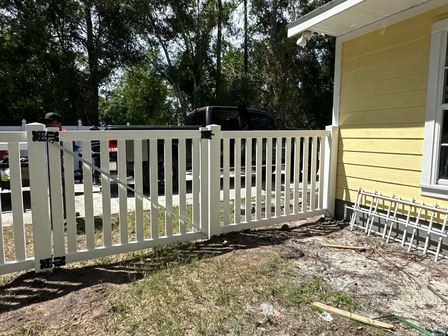 Vinyl Fence Installation using White Vinyl Privacy and Picket Fence by Asap fence and gates, LLC