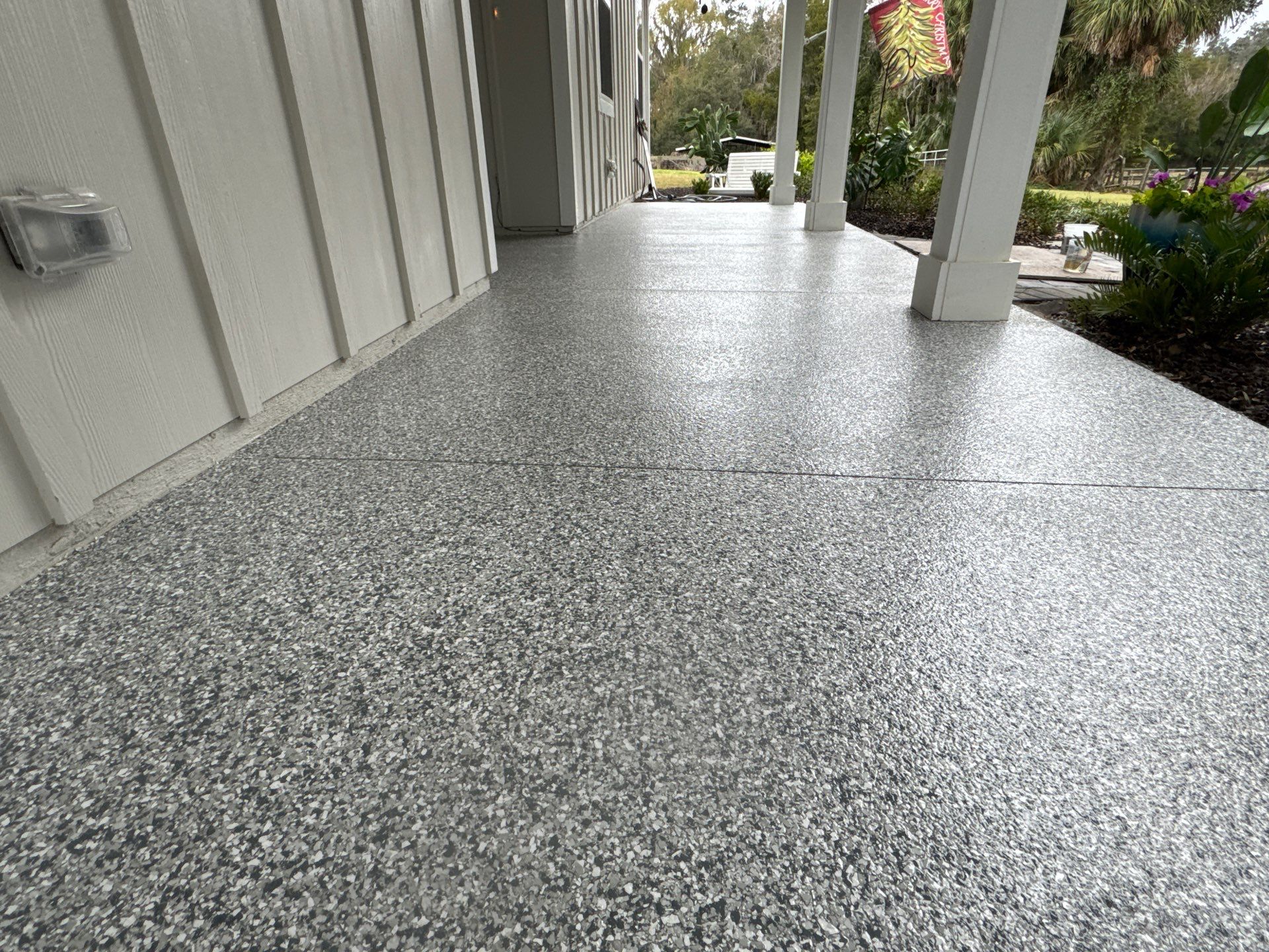Front and Back Porches  in Micanopy, FL (Front Porch: Slate Stone, Back Porch: Mount Everest) by Cross Creek Concrete Coatings