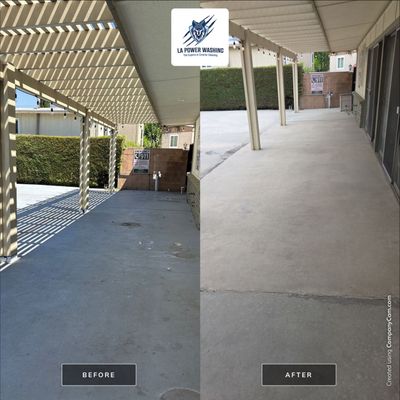 Sandblasting Paint Off Concrete Pool Deck In Rancho Cucamonga, CA