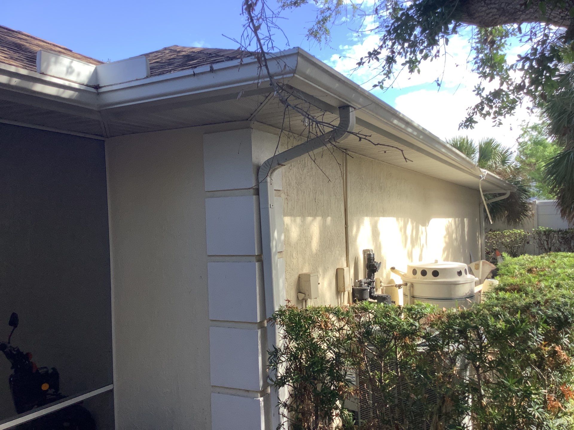 White K-Style Seamless Gutters in Sarasota FL by Gutter Professors