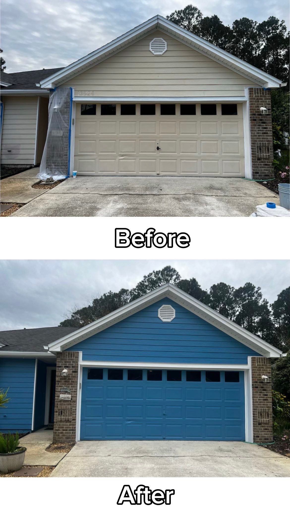 Jacksonville FL 32224 - Before and After Exterior Wood Repairs Project by A New Leaf Painting, LLC