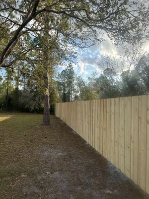 Wood Fence Installation using Vertical Wood Fence