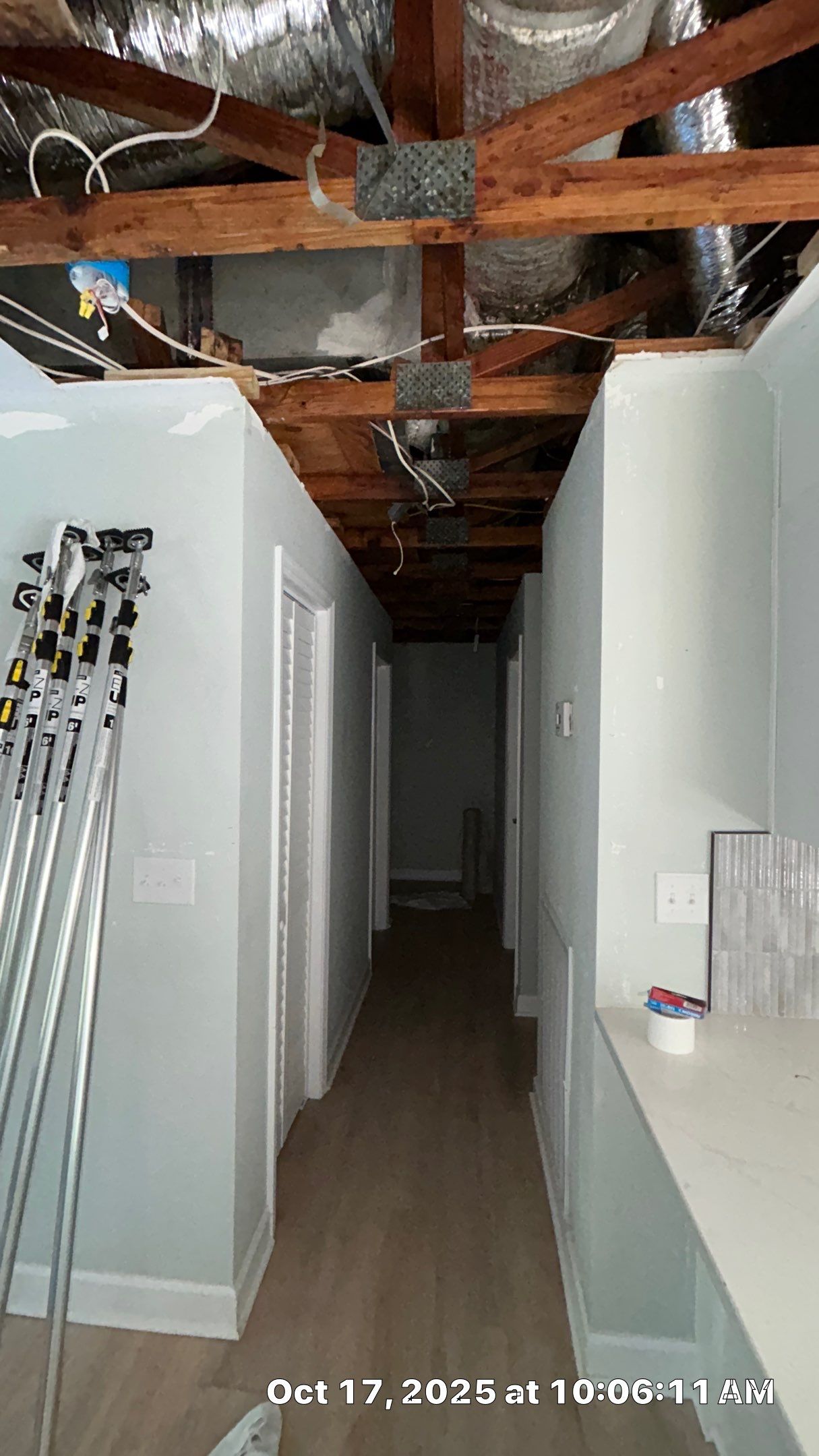 Friable asbestos ceiling abatement with air monitoring by EAS Environmental, LLC.