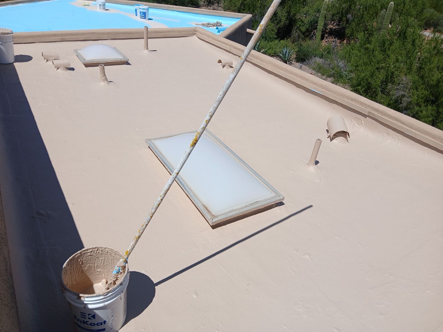 Residential Flat Roof Elastomeric Coating and Restoration in Tucson by West Coast Roofing AZ