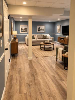 Modern Finished Basement Remodel & Entertainment Space by Remodel Now