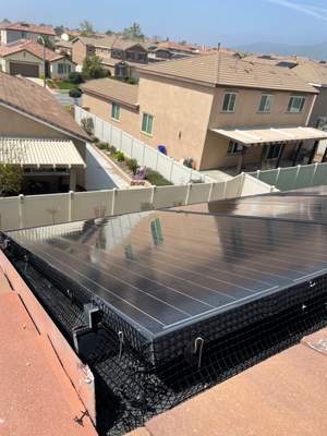 Completed Solar Panel Bird Proofing Project in San Bernardino Ca