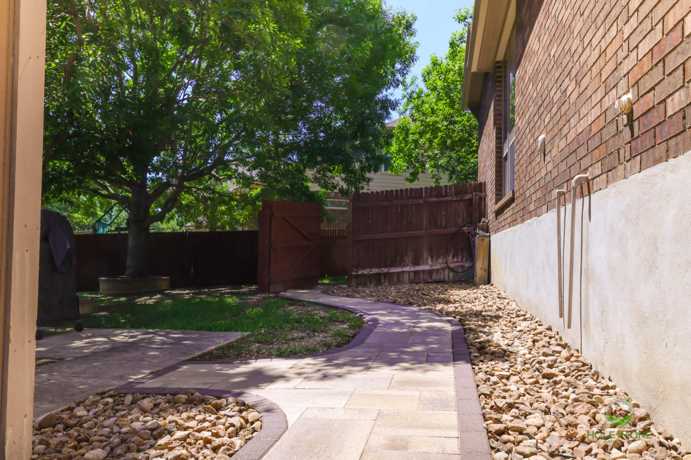 Belgard Paver Walkway, Rock Beds & Wax Myrtles | Far West Side, San Antonio TX by Hole In One Lawns, LLC