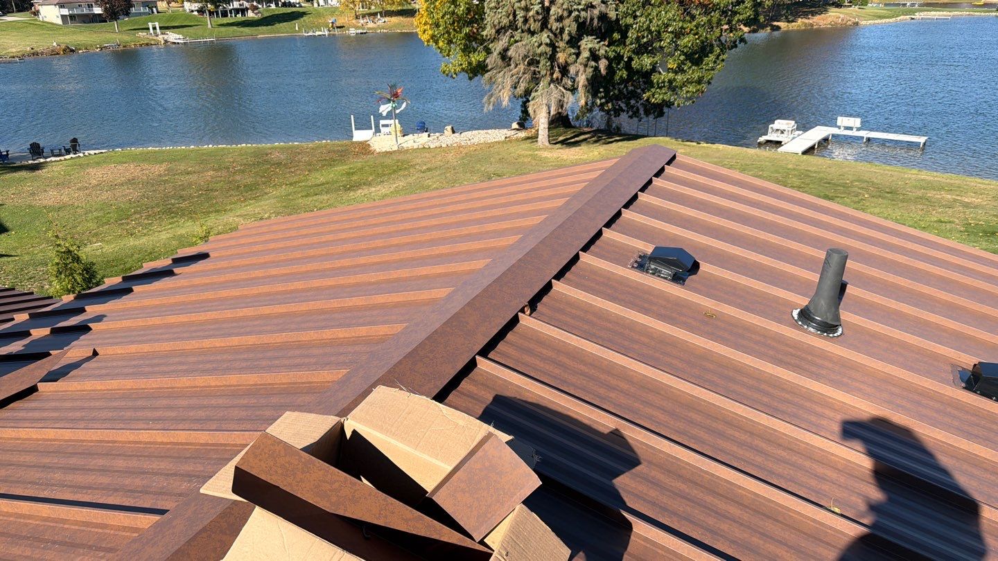 Roof Replacement using MS Standing Seam Roof Western Rust by 180 Contractors