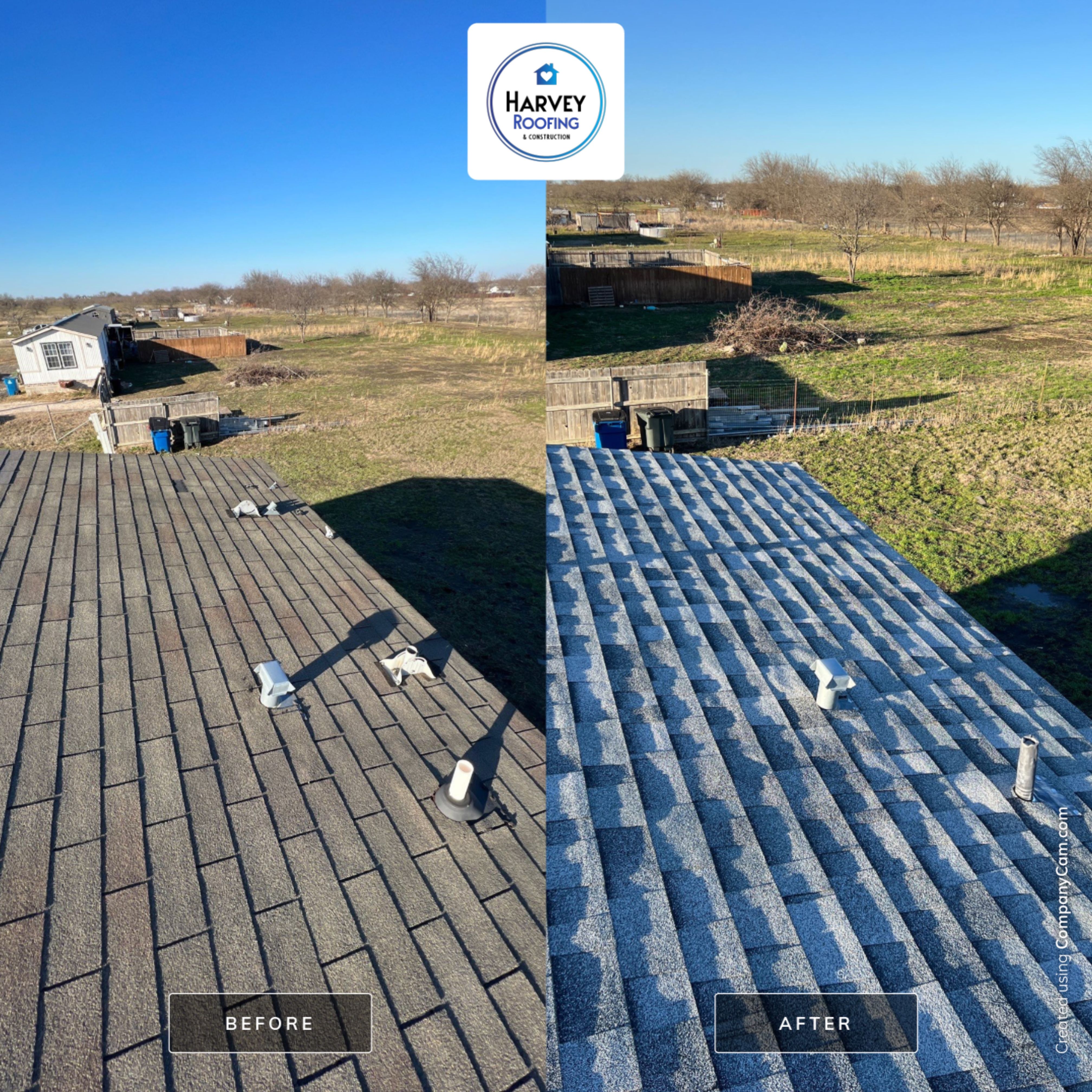 Residential Roofing Installation using Roofing Shingles by Harvey Roofing & Construction